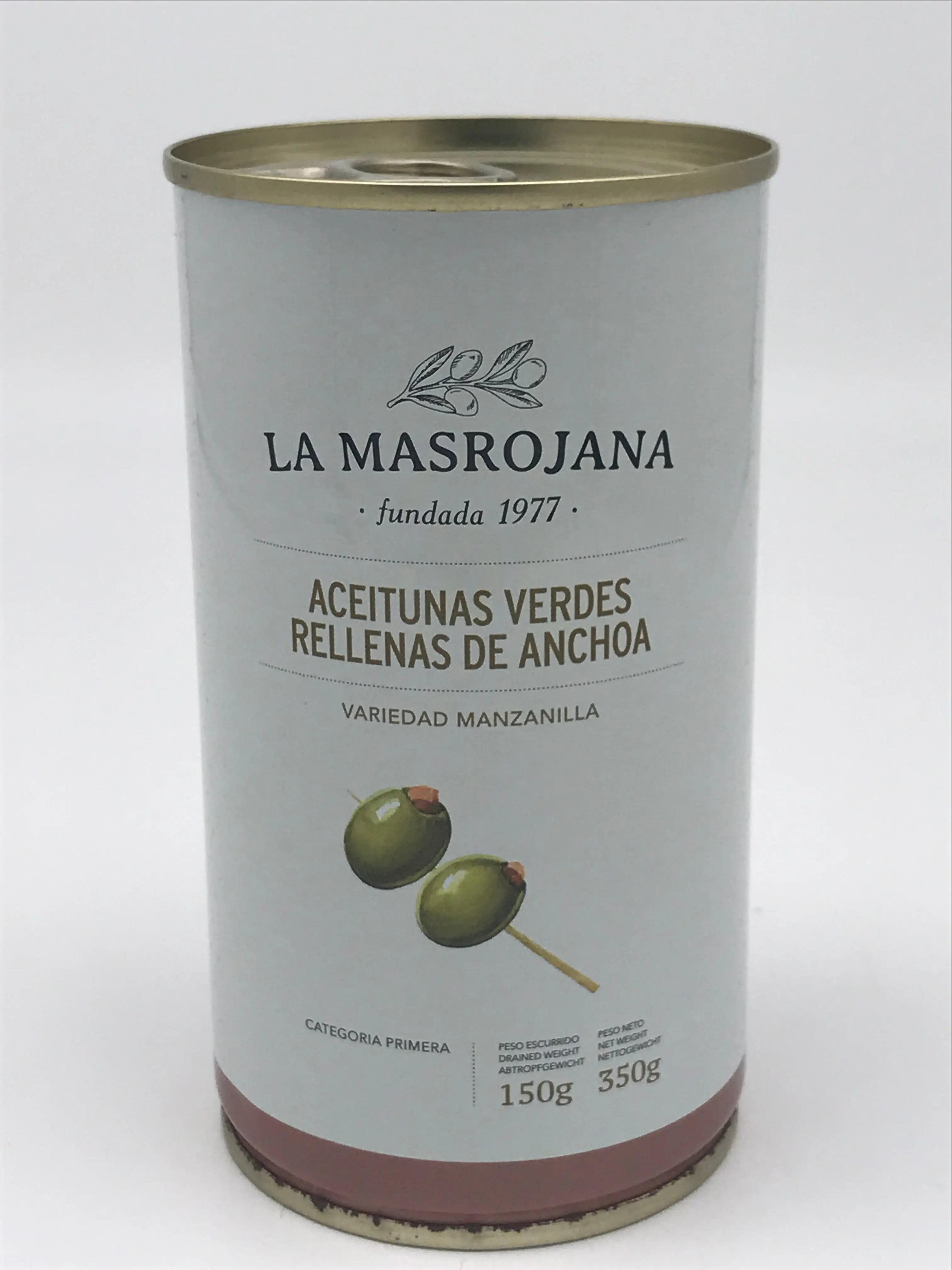 Manzanilla-Oliven mit Anchovis – 350 g (150 g netto)