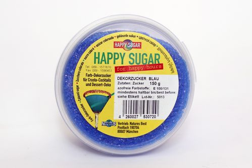 Happy Sugar - Farb-Dekorzucker BLAU, 150 g Dose