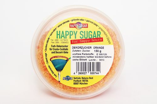 Happy Sugar - Farb-Dekorzucker ORANGE, 150 g Dose