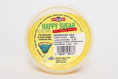 Happy Sugar - Farb-Dekorzucker GELB, 150 g Dose