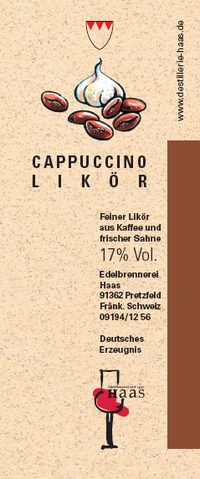 Cappuccinolikör, 17% Vol., 0,5 l Flasche