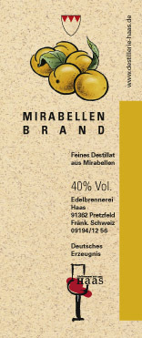 Mirabellenbrand 0,5 l Flasche