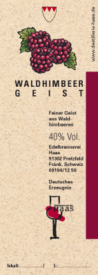 Waldhimbeergeist 40 % Vol., 0,5 l Flasche