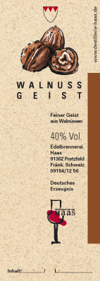 Walnussgeist 40% Vol., 0,5 l Flasche