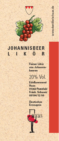Johannisbeerlikör, 20% Vol., 0,5 l  Flasche