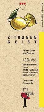 Zitronengeist 40% Vol., 0,5 l Flasche