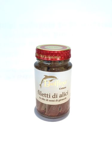 Filetti di Alici sott'olio, Sardellenfilets in Sonnenblumenöl, 140 ml Glas