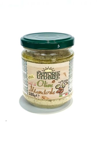 Paté di Olive e Mandorle, 180 g Glas, Fattorie Umbre