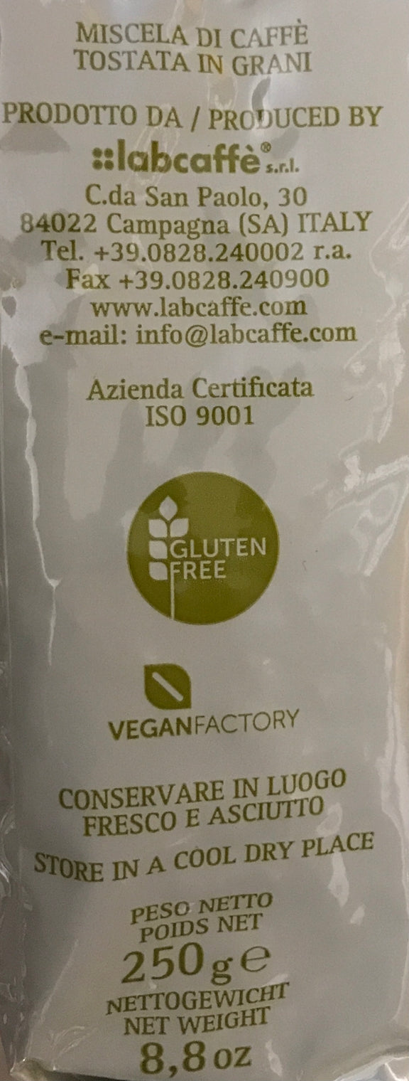 BIO Espresso Caffe ganze Bohnen 250g Packung 100% Arabica labcaffè S.r.l.
