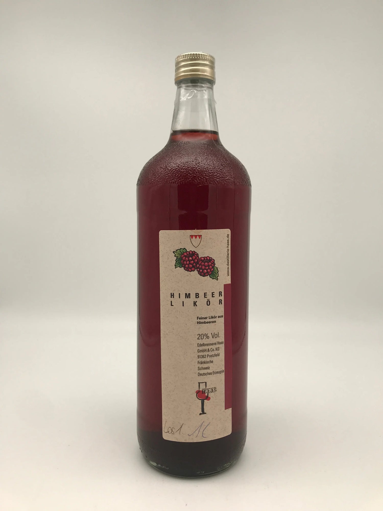 Himbeerlikör Haas 20 % Vol. – 1,0 l Flasche Edelbrennerei Haas, Pretzfeld
