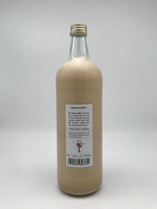 Haselnusslikör Haas 17 % Vol. – 1,0 l Flasche Edelbrennerei Haas, Pretzfeld