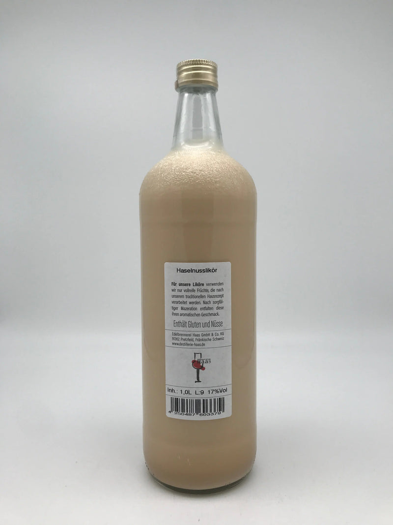 Haselnusslikör Haas 17 % Vol. – 1,0 l Flasche Edelbrennerei Haas, Pretzfeld