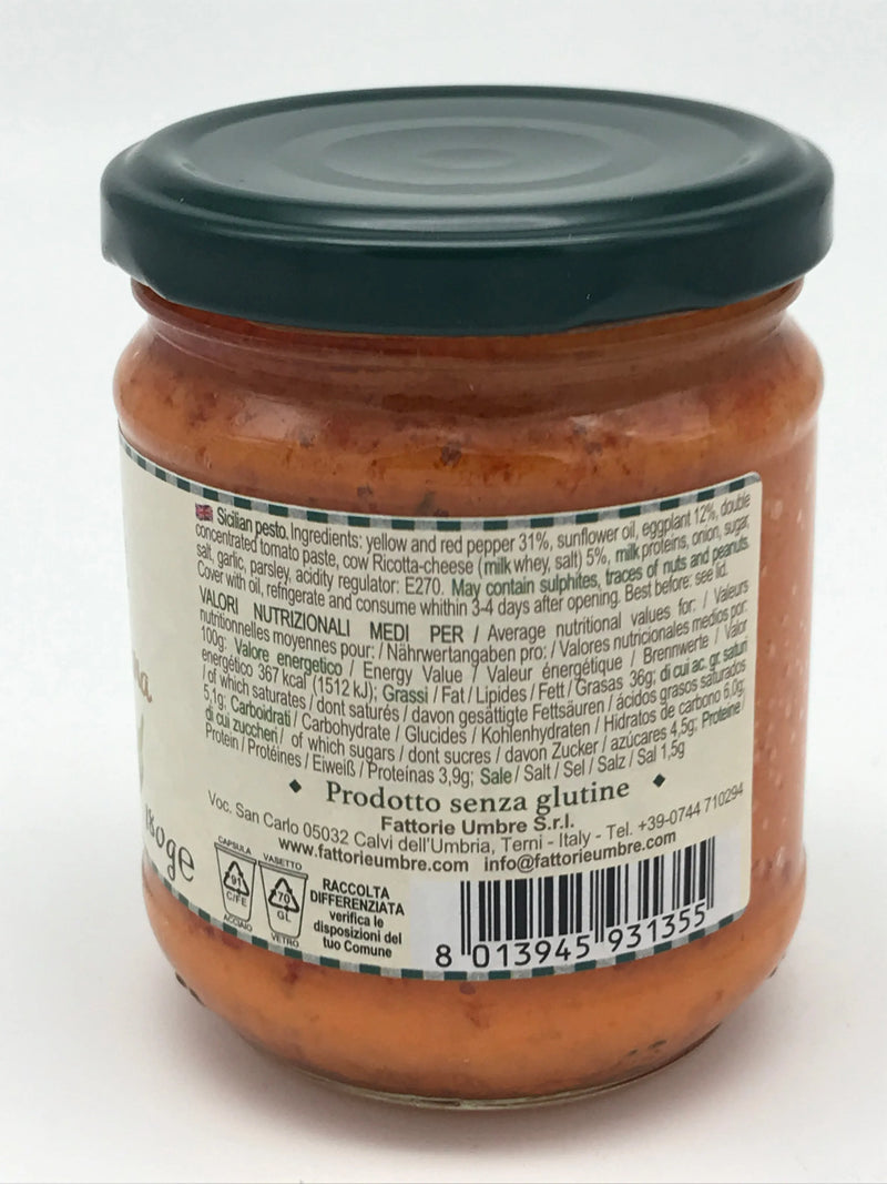 Pesto alla Siciliana, Peperoni, Melanzane e Ricotta, Fattorie Umbre, 180 g Gl. Fattorie Umbre s.r.l.