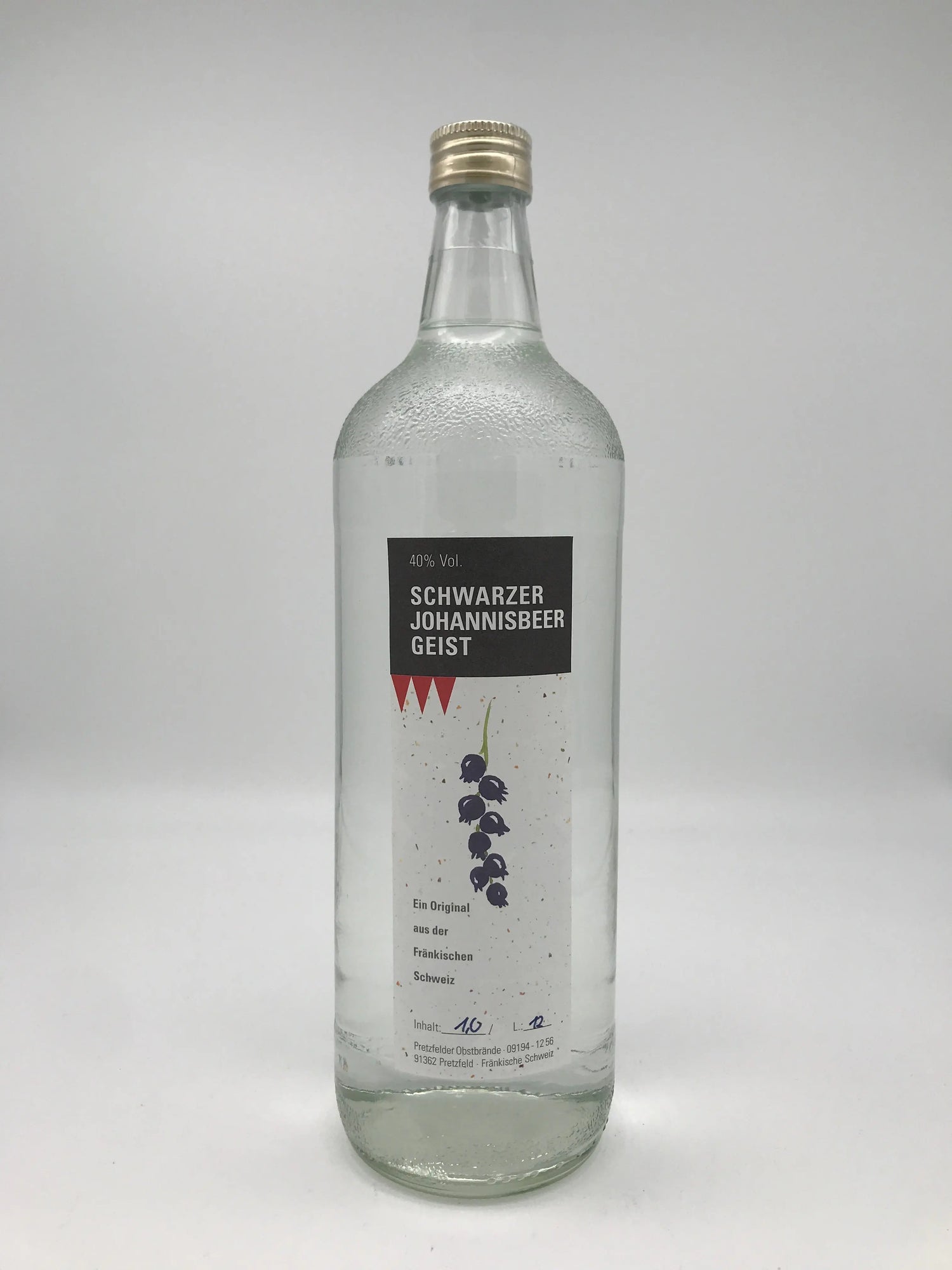 Schwarzer Johannisbeer Geist 1 L Edelbrennerei Haas, Pretzfeld