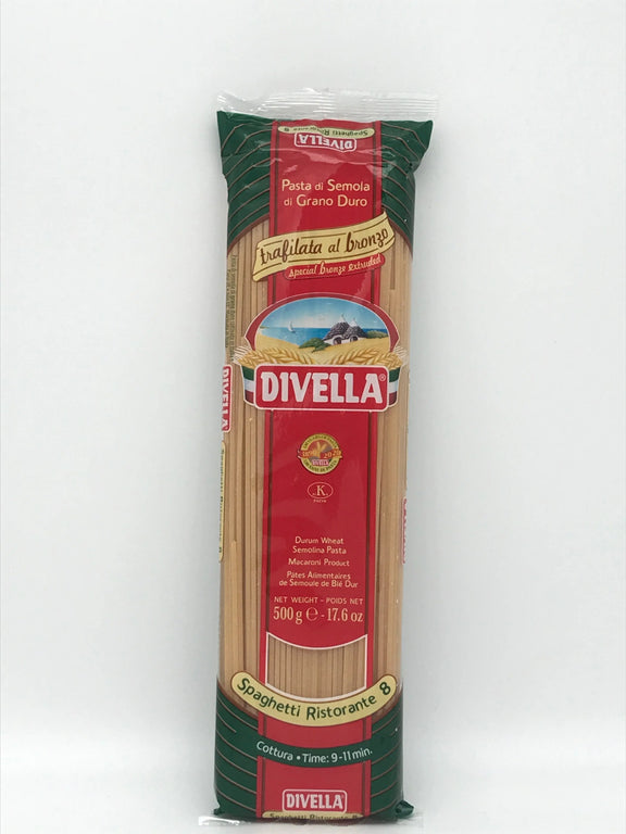 Spaghetti Ristorante 8 - al bronzo, Pasta Grano Duro, 500 g Packg. F. Divella S.p.A.