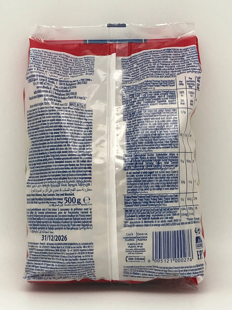 Penne Ziti Rigate 27, Pasta Grana Duro,500 g F. Divella S.p.A.