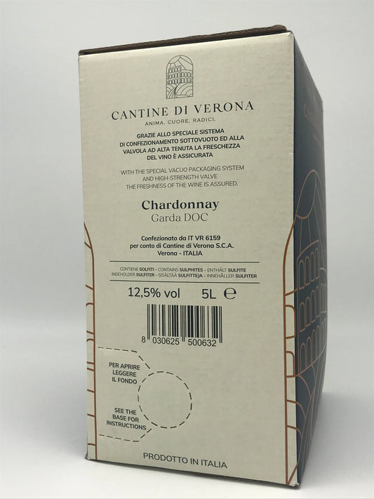 Chardonnay, Garda DOC, 5,0 L Bag in Box, Cantina Custoza Cantina di Custoza