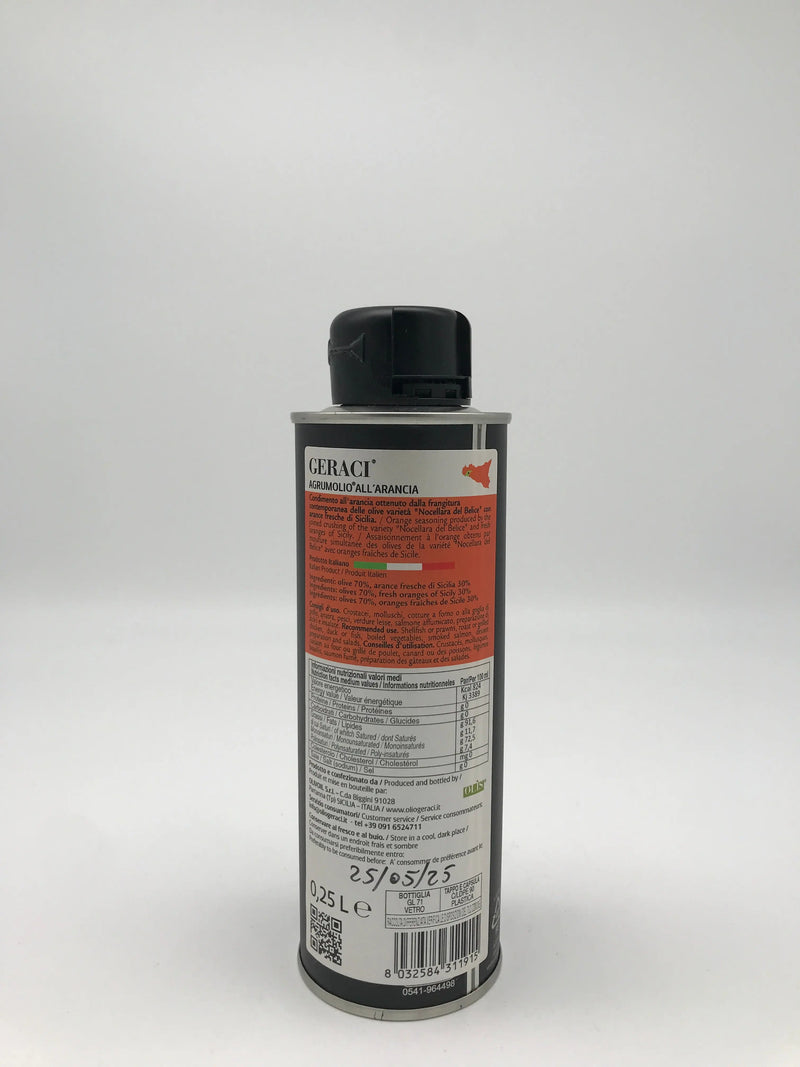 AgrumOlio – Extra Vergine Olivenöl mit natürlichem Orangenaroma 250 ml MHD 25.05.2025 Olio Geraci Sizilien