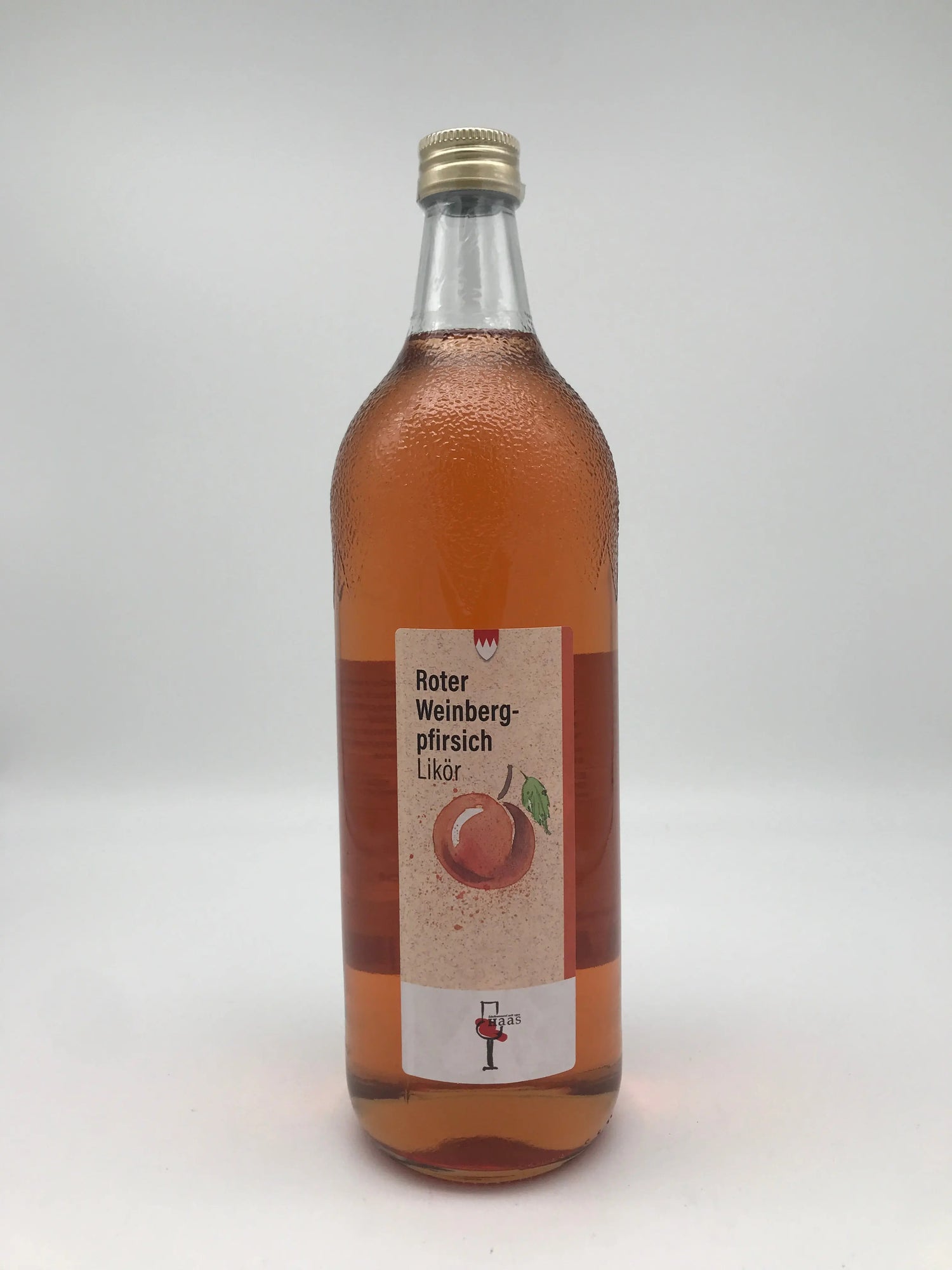 Roter Weinbergpfirsich Likör Haas 18 % Vol. – 1,0 l Flasche Edelbrennerei Haas, Pretzfeld