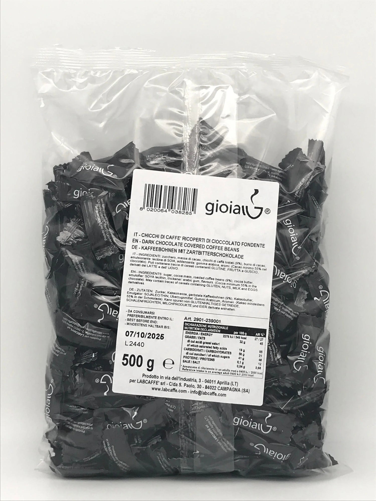 Kaffeebohnen im Schokomantel, einzeln verpackt, 500 g Btl. Labcaffè