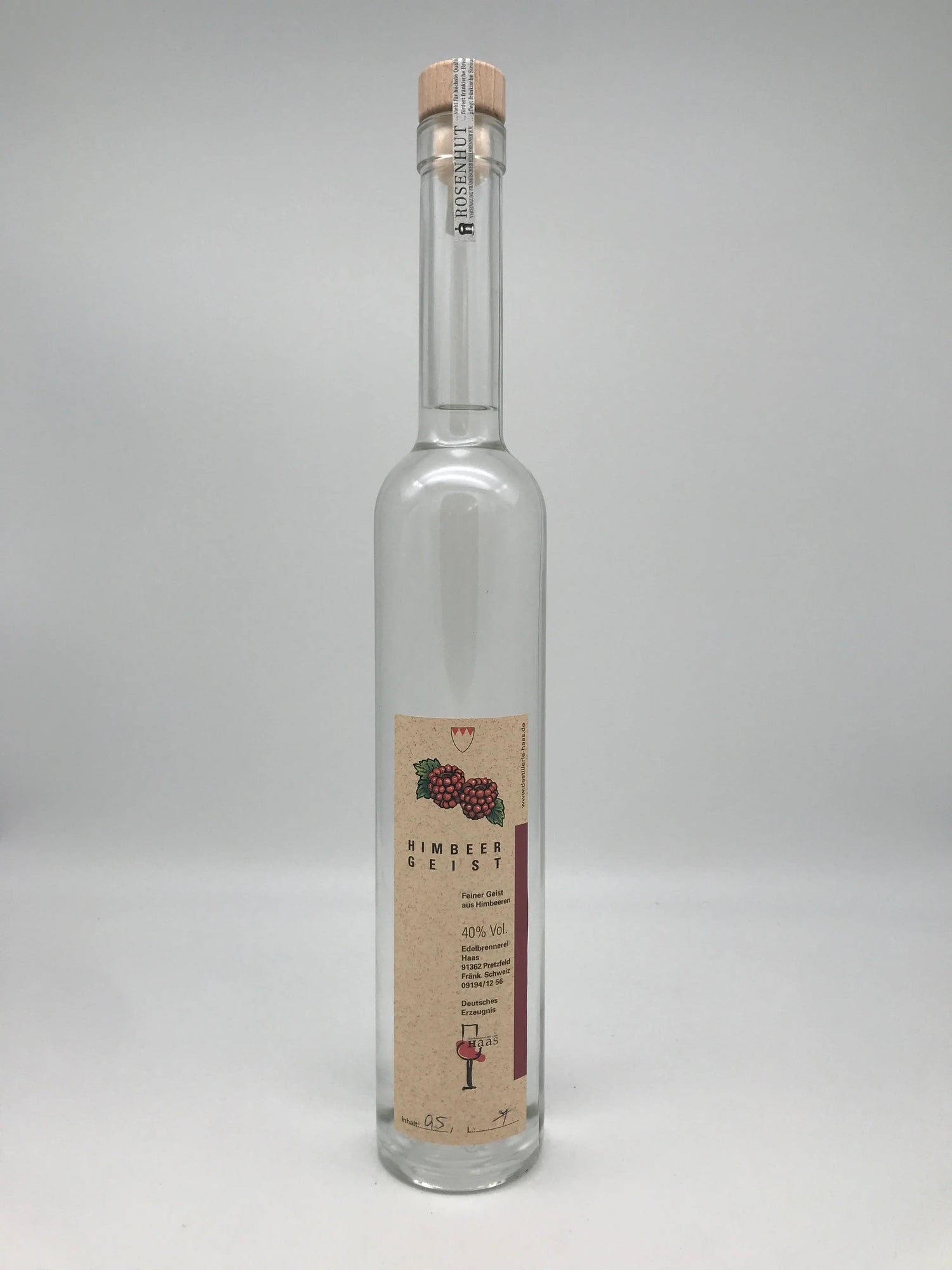 Himbeergeist, 40% Vol. 0,5 l  Flasche Edelbrennerei Haas, Pretzfeld