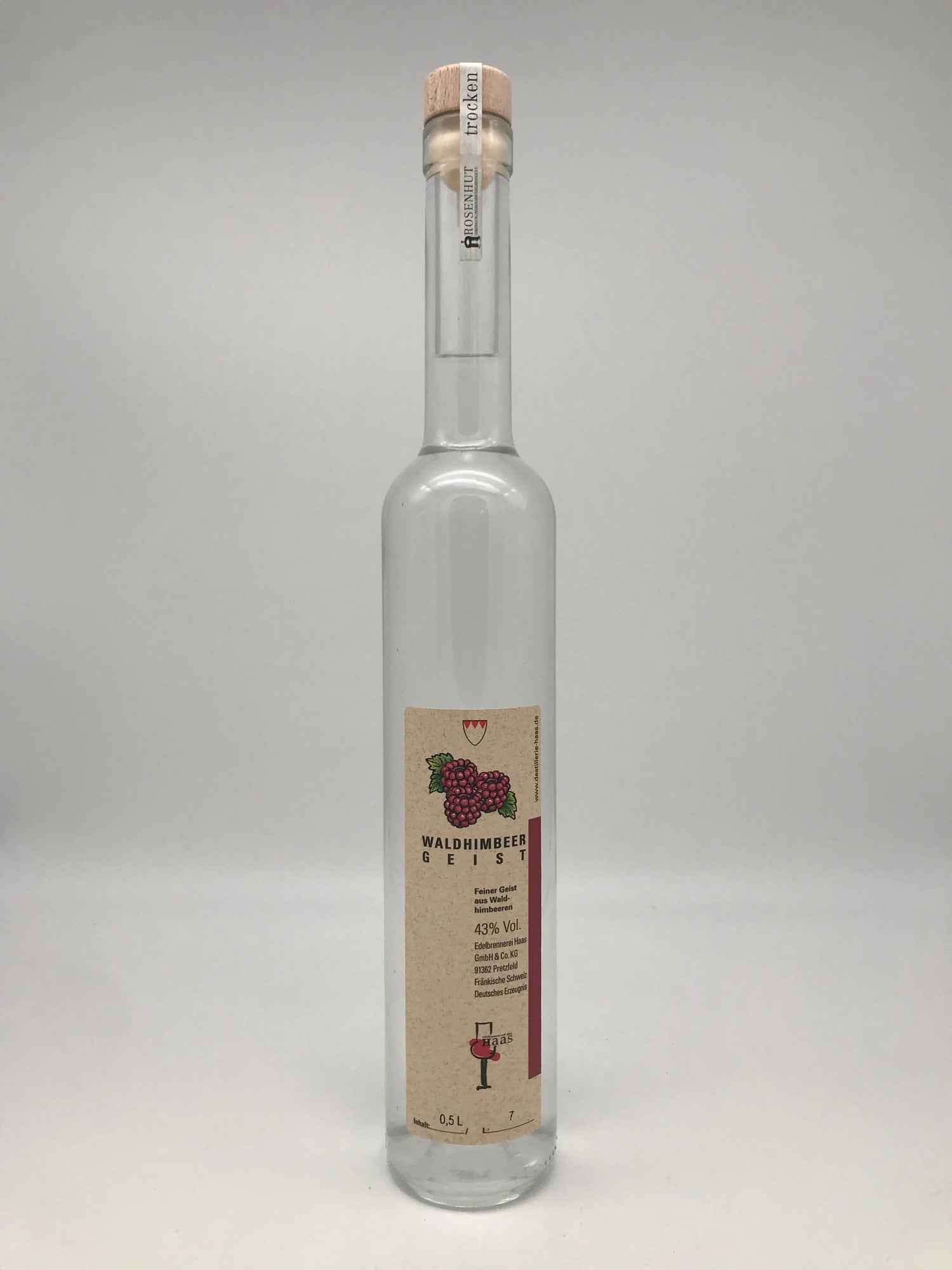 Waldhimbeergeist 40 % Vol., 0,5 l Flasche Edelbrennerei Haas, Pretzfeld