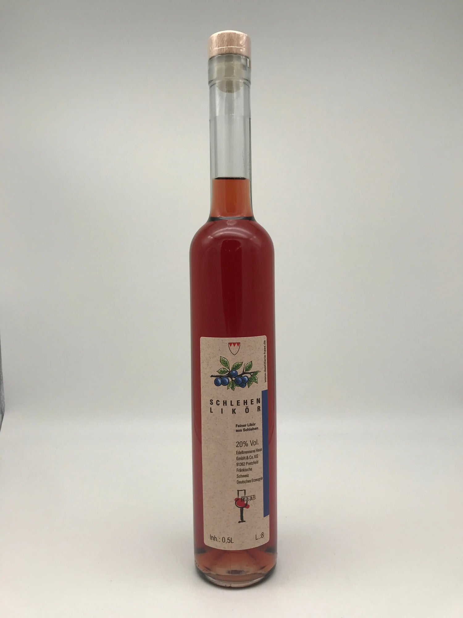 Schlehenlikör 20 % Vol. – 0,5 l Flasche Edelbrennerei Haas, Pretzfeld