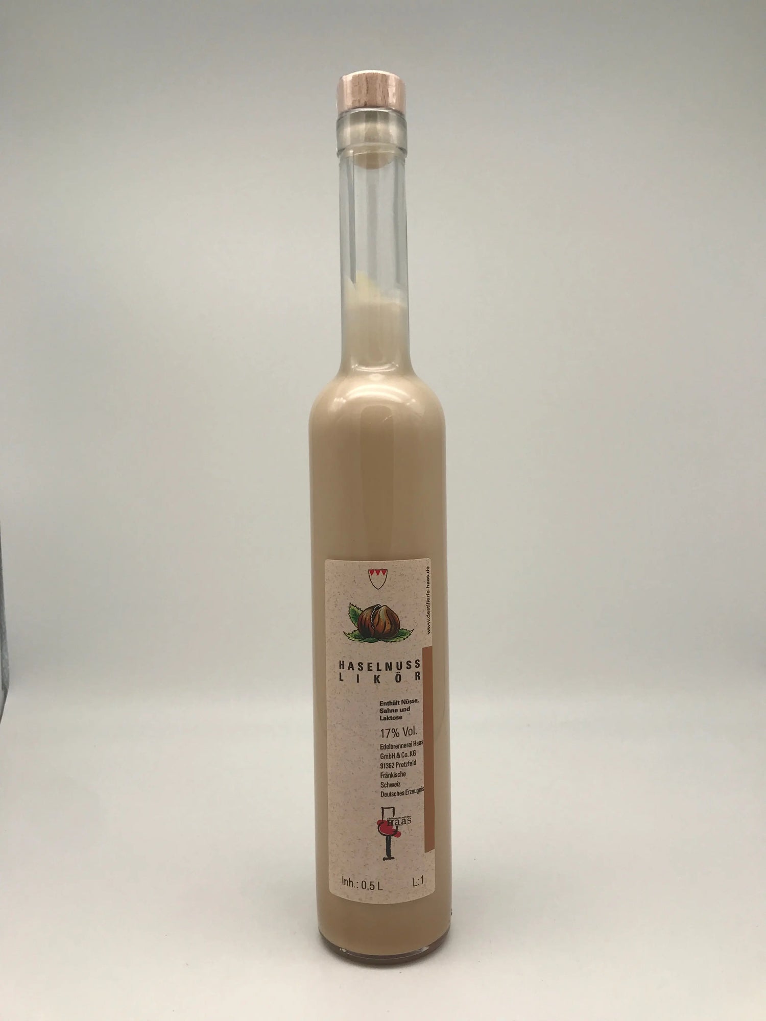 Haselnuss Likör 17 % Vol. – 0,5 l Flasche Edelbrennerei Haas, Pretzfeld