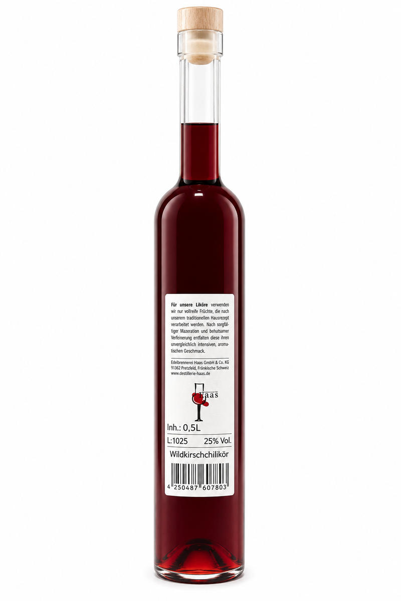 Haas Wildkirsch-Chili-Likör – 25 % Vol. – 500 ml Gourmedici