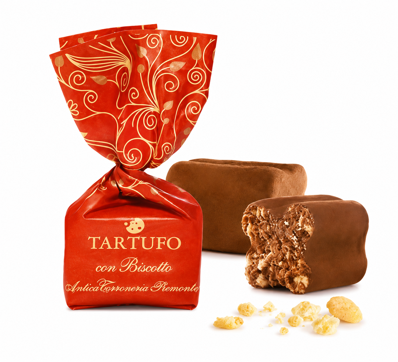 Tartufo dolce con biscotto – Schokoladentrüffel mit Keksen, 14 g Antica Torroneria Piemontese