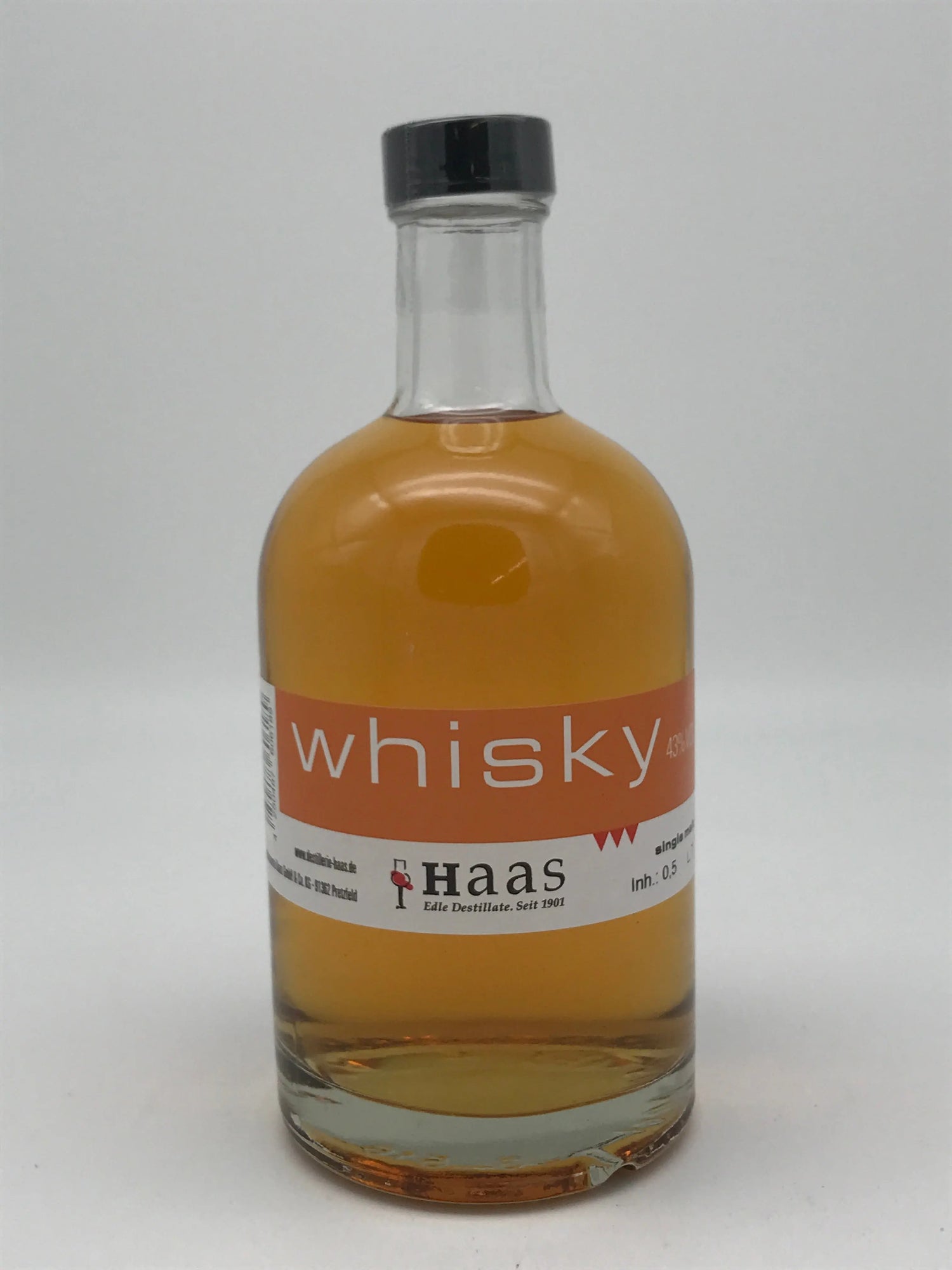 Blende‑Whisky 3 Jahre Fass Haas 43 % Vol. – 0,5 l Flasche Edelbrennerei Haas, Pretzfeld